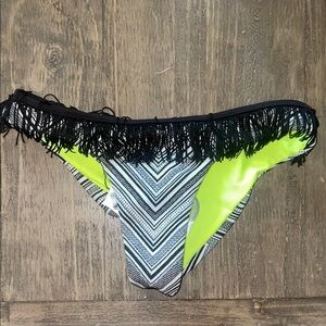 Beach Bunny Black and Neon Bikini Bottom